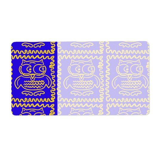 Fun Colorful Ownership Blue Yellow ZigZag Pattern Etiket (Voorkant)