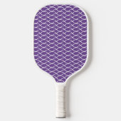 Fun Colorful Paarse White Tiled Cresting Waves Pickleball Paddle (Voorkant)