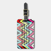 Fun Colorful Painted Chevron Tribal ZigZag Striped Bagagelabel (Voorkant verticaal)