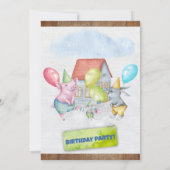 Fun Colorful Party Animals Boy Birthday Kaart (Achterkant)