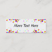 Fun, Colorful Party Confetti Mini Visitekaartje (Achterkant)