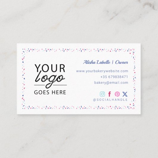 Fun Colorful Pastry-banketbakkerswaren en gereedsc Visitekaartje