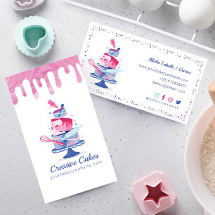 Fun Colorful Pastry-banketbakkerswaren en gereedsc Visitekaartje
