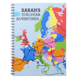 Fun Colorful Personful European Travel Journal Notitieboek