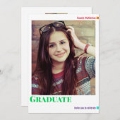 Fun Colorful Photo Afstuderen Kaart (Voorkant / Achterkant)