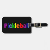 Fun Colorful Pickleball Letters Art Bagagelabel (Voorkant horizontaal)
