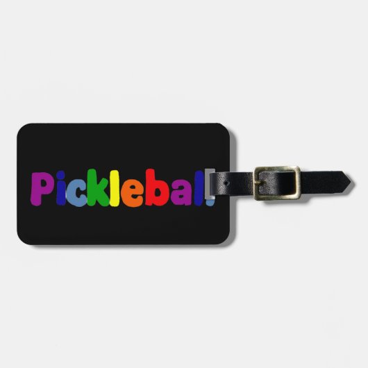 Fun Colorful Pickleball Letters Art Bagagelabel (Voorkant horizontaal)