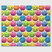 Fun Colorful Pickleballen Cadeaupapier (Vlak)