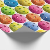 Fun Colorful Pickleballen Cadeaupapier (Hoek)