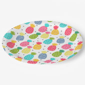 Fun Colorful Pineappelpatroon Papieren Bordje (Gekanteld)