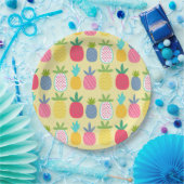 Fun Colorful Pineapple gepatterd Papieren Bordje (Feest)