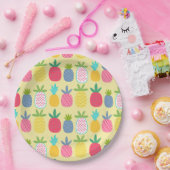 Fun Colorful Pineapple gepatterd Papieren Bordje (Feest)
