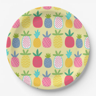 Fun Colorful Pineapple gepatterd Papieren Bordje