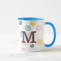 Fun Colorful Polka Dots 3D Monogram