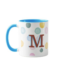 Fun Colorful Polka Dots 3D Monogram