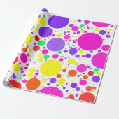 Fun Colorful Polka Dots Cadeaupapier (Uitgerold)