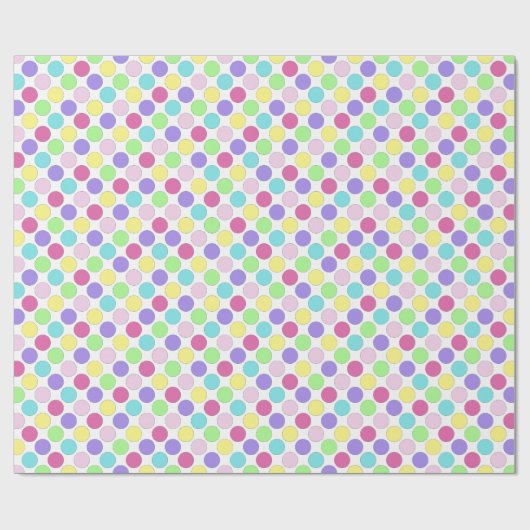 Fun Colorful Polka Dots Cadeaupapier (Vlak)