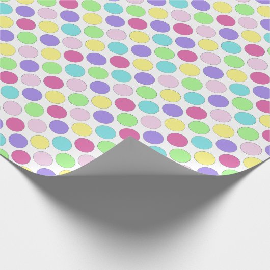 Fun Colorful Polka Dots Cadeaupapier (Hoek)