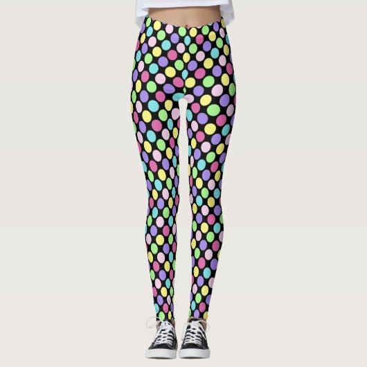 Fun Colorful Polka Dots Leggings (Voorkant)