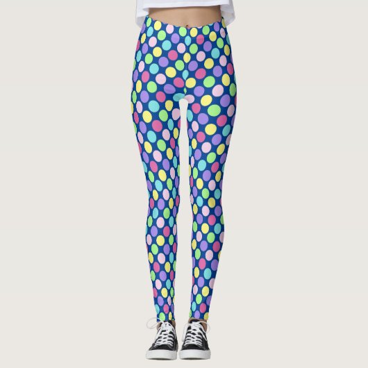 Fun Colorful Polka Dots Leggings (Voorkant)