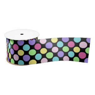 Fun Colorful Polka Dots Satijnen Lint