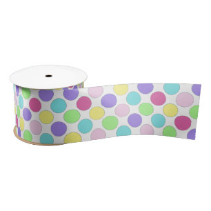 Fun Colorful Polka Dots Satijnen Lint