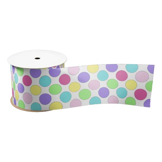 Fun Colorful Polka Dots Satijnen Lint (Spoel)