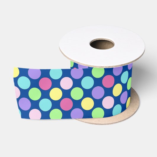 Fun Colorful Polka Dots Satijnen Lint (Spoel)