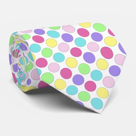 Fun Colorful Polka Dots Stropdas (Opgerold)