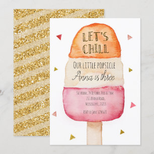 Fun Colorful Popsicle Birthday Invitation Kaart