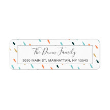 Fun Colorful Rain Drop Pattern Return Address