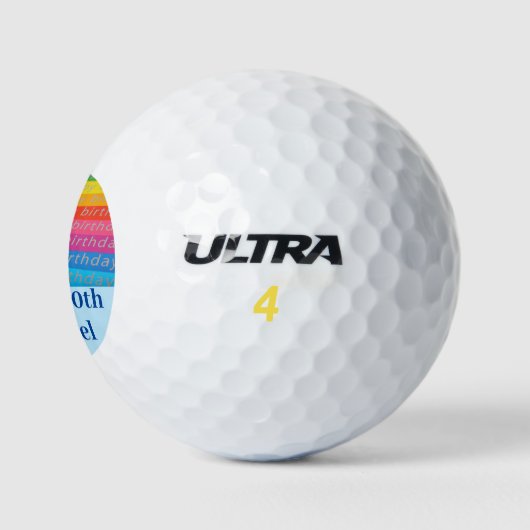 Fun Colorful Rainbow Birthday Golfer Golfballen (Logo)