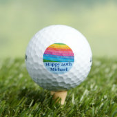 Fun Colorful Rainbow Birthday Golfer Golfballen (Insitu Shirt)