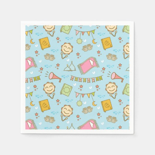 Fun Colorful Ramadan & Eid Party Servet (Voorkant)