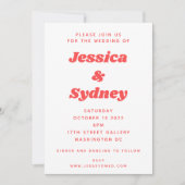 Fun Colorful Retro Abstract Art Wedding Kaart (Voorkant)