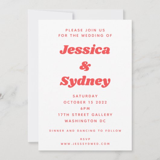 Fun Colorful Retro Abstract Art Wedding Kaart (Voorkant)