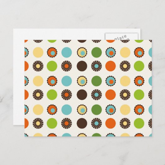 Fun Colorful Retro Boho Abstract Patroon Briefkaart (Voorkant / Achterkant)