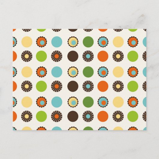 Fun Colorful Retro Boho Abstract Patroon Briefkaart (Voorkant)