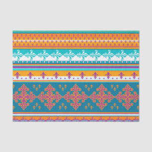 Fun Colorful Retro Boho Abstract Patroon Tissuepapier