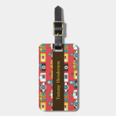 Fun Colorful Retro Lomo Cameras Pattern Bagagelabel (Voorkant verticaal)