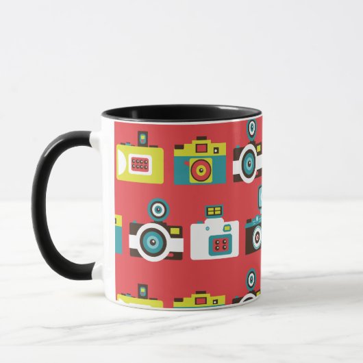 Fun Colorful Retro Lomo Cameras Pattern Mok (Links)