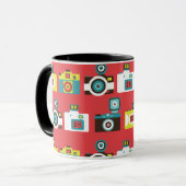 Fun Colorful Retro Lomo Cameras Pattern Mok (Voorkant links)