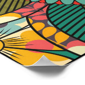 Fun Colorful Retro Summer Fever Floral Poster (Hoek)