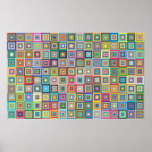 Fun Colorful Retro Tegels Patroon | POSTER (Voorkant)