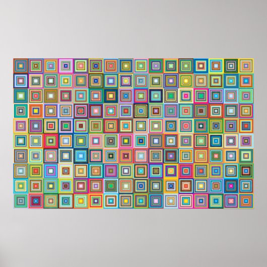 Fun Colorful Retro Tegels Patroon | POSTER (Voorkant)