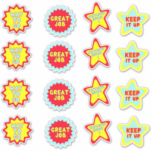 Fun Colorful Reward School Teacher Stickers (Voorkant)