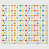 Fun Colorful Robot Beep Boop Pattern Kind Cadeaupapier (Vlak)