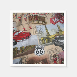 Fun Colorful Route 66 Collage Pattern Servet