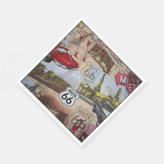 Fun Colorful Route 66 Collage Pattern Servet (Hoek)