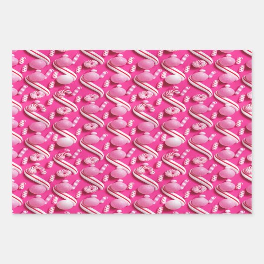 Fun Colorful Roze Snoep Thema Inpakpapier Vel (Voorkant 3)